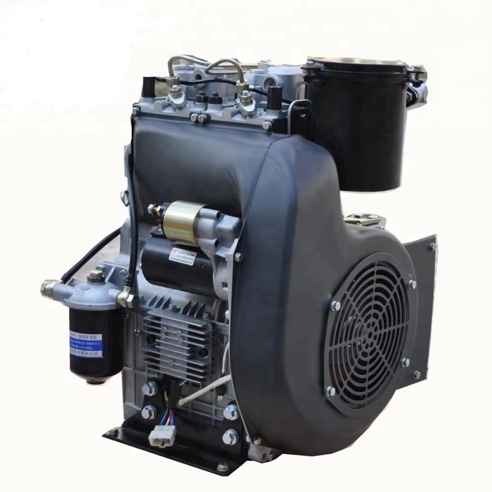 18hp 20hp Aircooled Double 2cylinder Small Diesel Engine Used for Small Excavators, Generators, Boat Machines